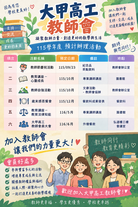 115學年度教師會預計活動